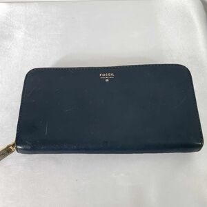 Fossil Navy Blue Leather Wallet